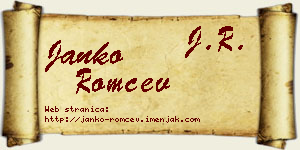 Janko Romčev vizit kartica